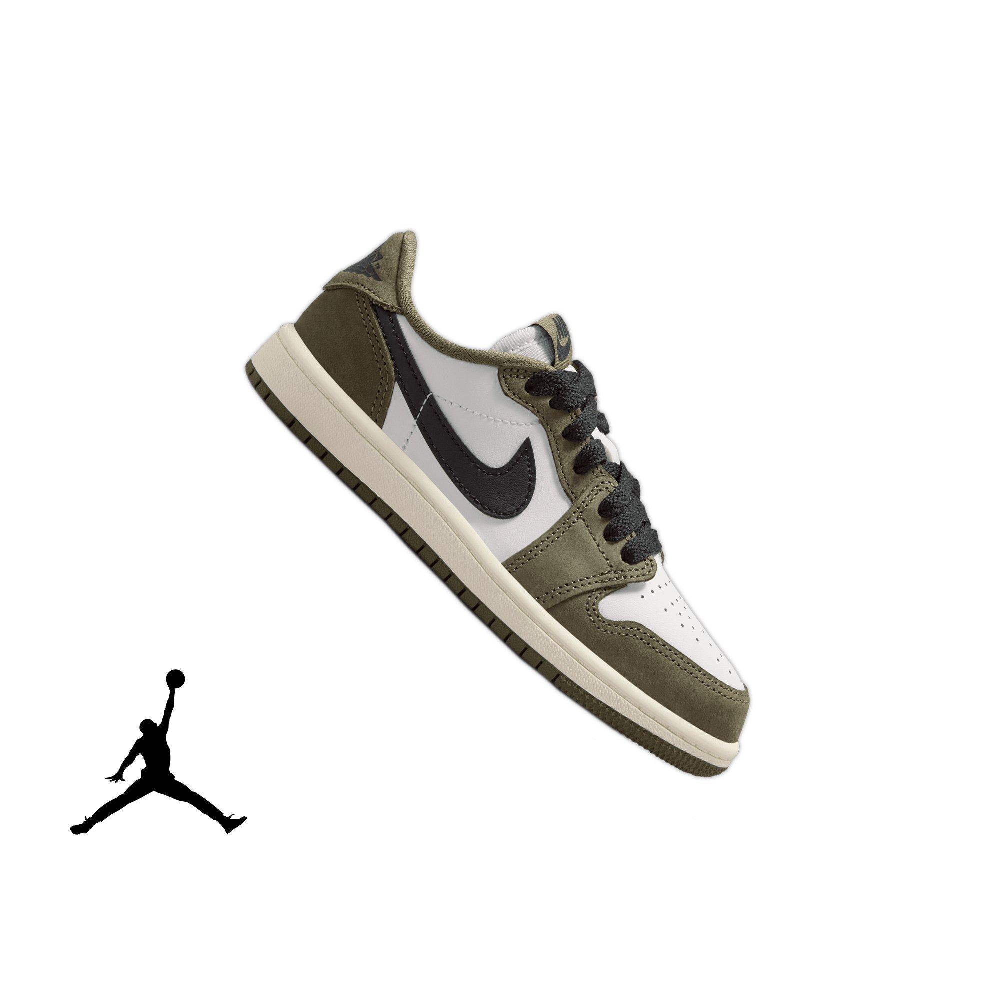Jordan 1 Retro Low “Medium Olive” Preschool Kids' Shoe